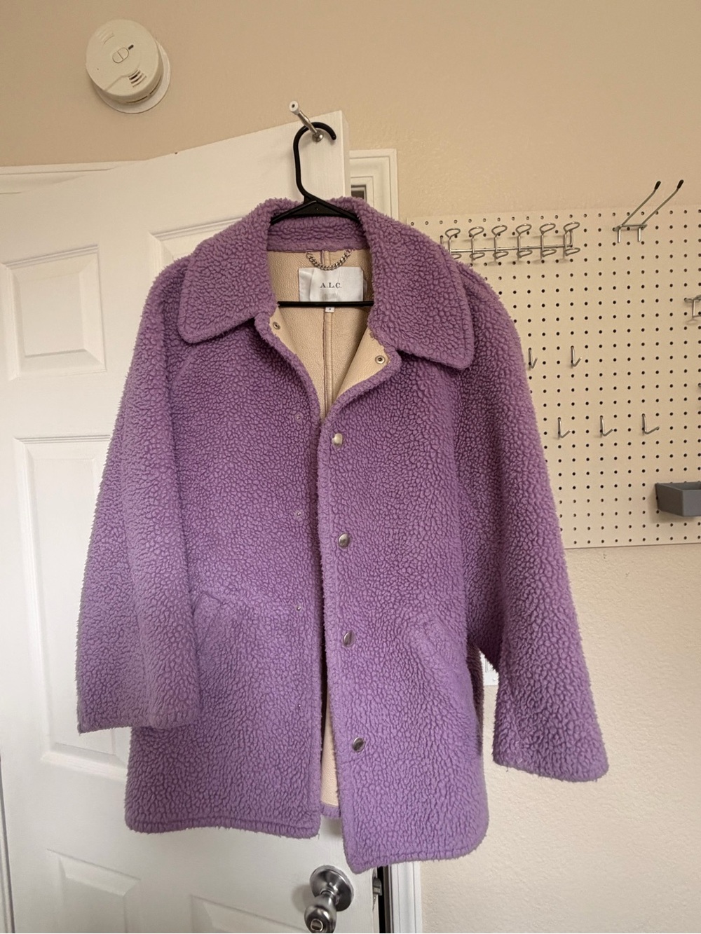 A.L.C. Lavender Teddy Jacket with Snap Front